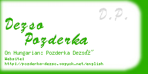 dezso pozderka business card